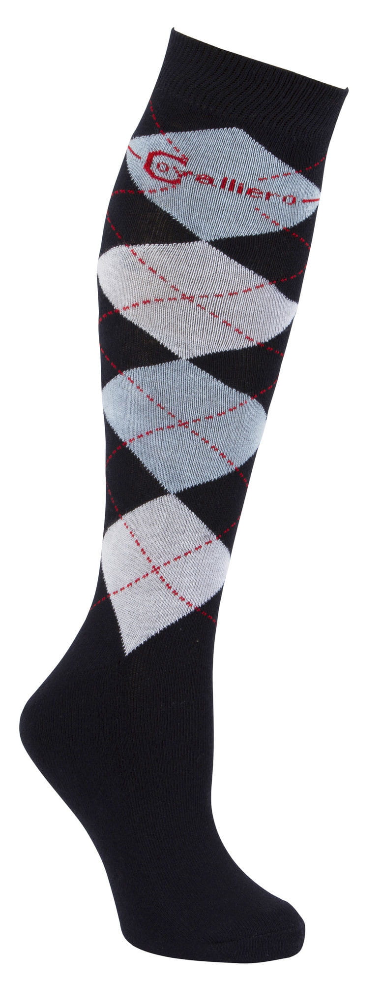 Podkolanówki jeździeckie Brescia granatowy/błękitny karo Covalliero - Cavalo